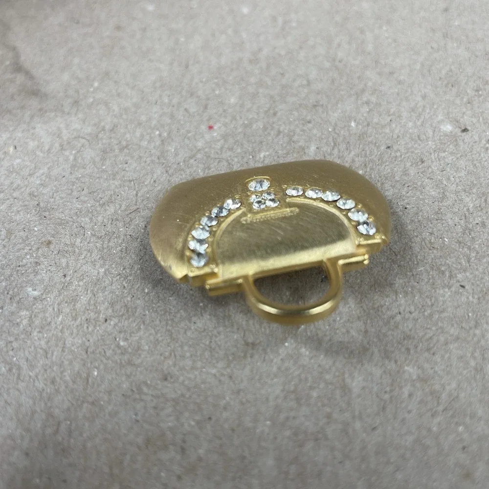 Vintage JJ Jonette LADIES PURSE TOTE BAG Brooch Pin RHINESTONES‎ Gold Tone Bling